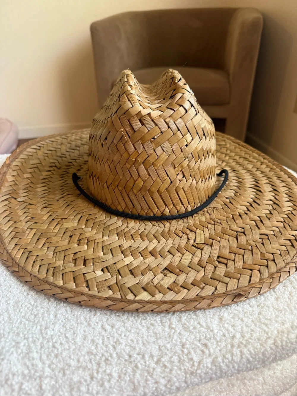 Brixton Straw Hat with Adjustable Chin Strap - Size S/M